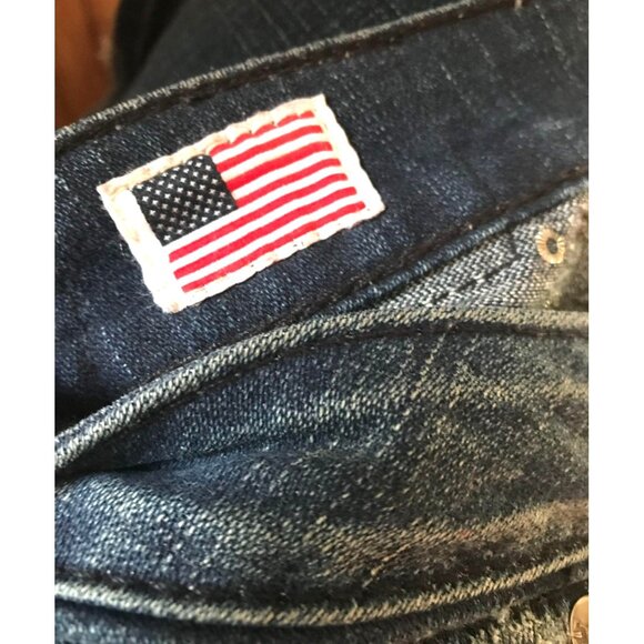 True Religion Becky Flap Bootcut Becca Blue Jeans Embellished Studs Size 28 - Picture 11 of 14